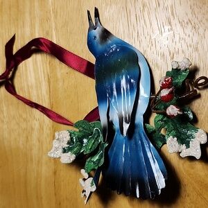Blue and Green Metal Bird Hanging Wall Decor/Ornament